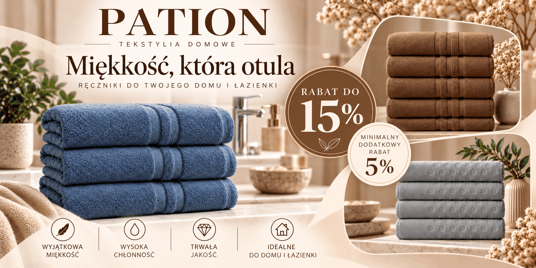 PROMOCJA NA MARKĘ PATION – RĘCZNIKI I ŚCIERECZKI
